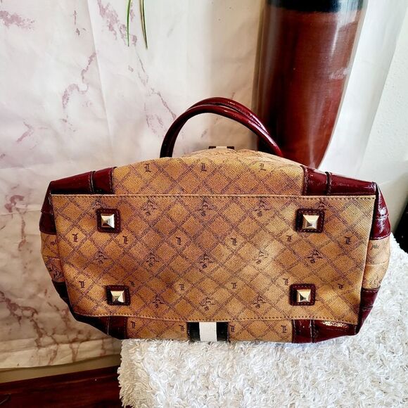 L.A.M.B Gorgeous RARE all leather logo carry all large tote - Picture 5 of 9